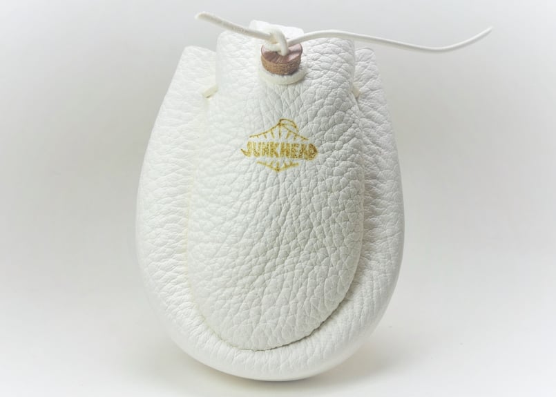 JUNKHEAD ディアスキン 鹿革巾着ポーチ白 WHITE | JUNKHEAD LEAT JUNKHEAD ディアスキン 鹿革巾着ポーチ白 WHITE | JUNKHEAD LEAT