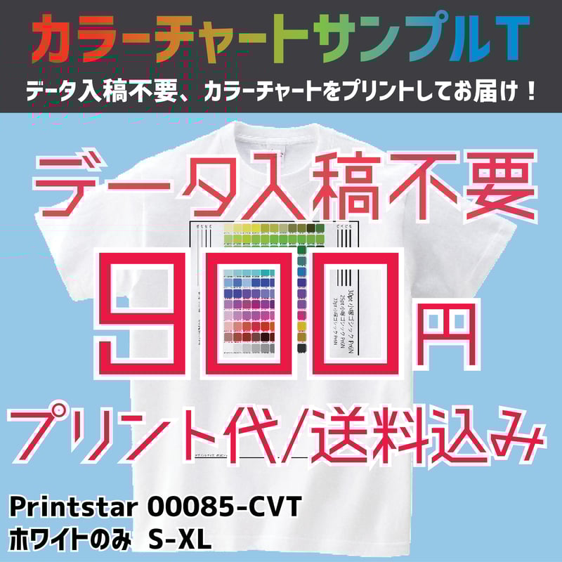 データ入稿不要】カラーチャートサンプルTシャツ Printstar 00085-CVT