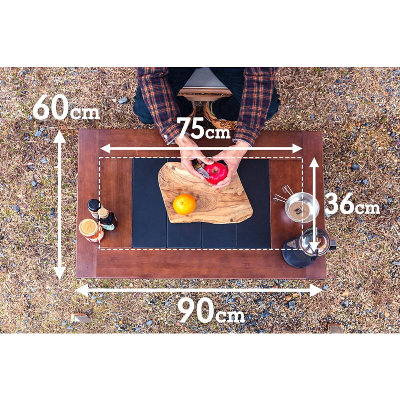 Hilanderシェフテーブル 90cm x 60cmハイランダーダークブラウン