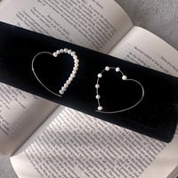 asymmetry heart hoop pierce_silver