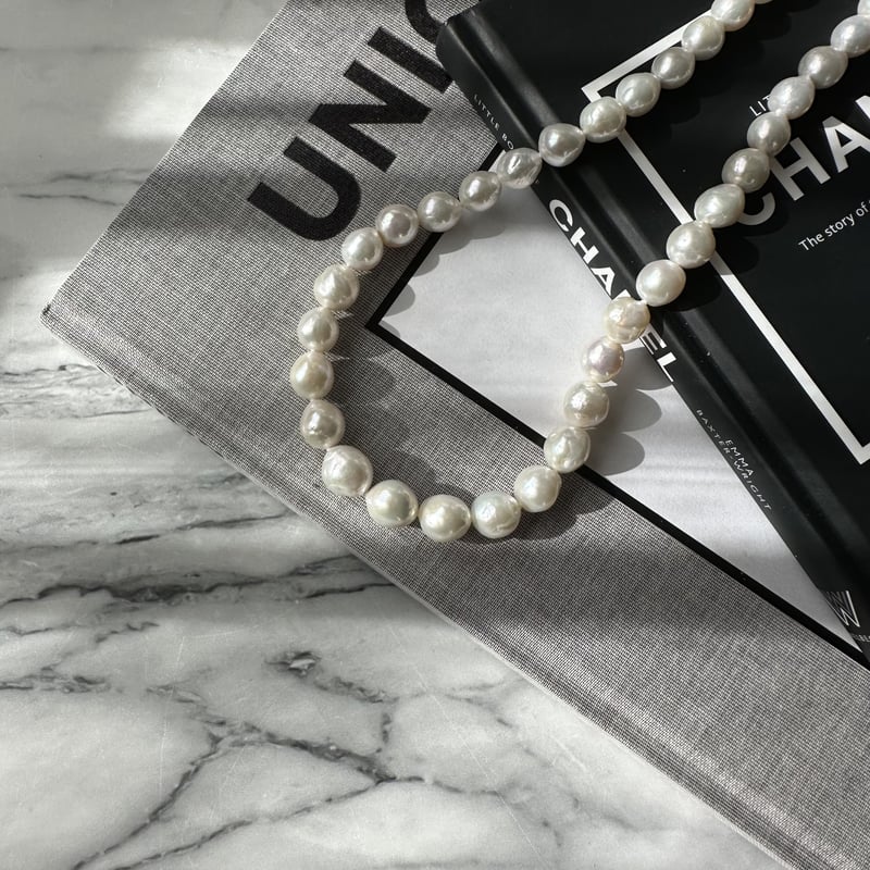 Semi baroque cheap pearl necklace