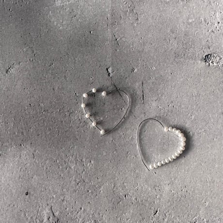 asymmetry heart hoop pierce_silver