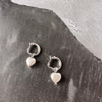 matte heart hoop earring