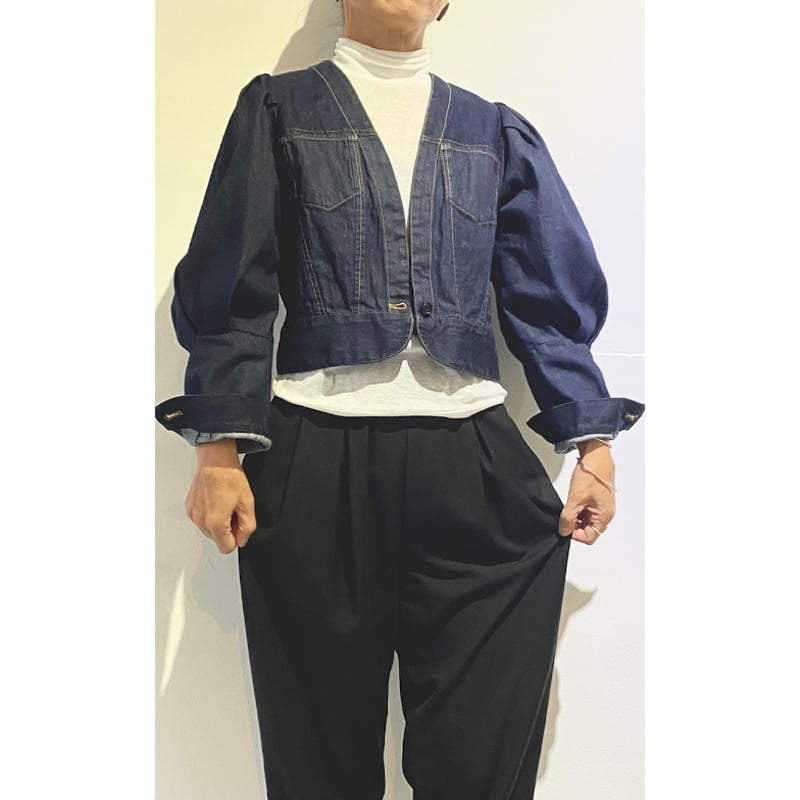 極美品✨si-si-si comfort ノーカラー　デニムジャケット 40 極美品✨si-si-si comfort ノーカラー デニムジャケット 40