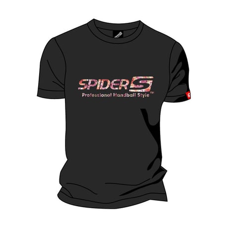 SPIDERハンドボールTシャツ SP-T08   ブラック×フラワーC