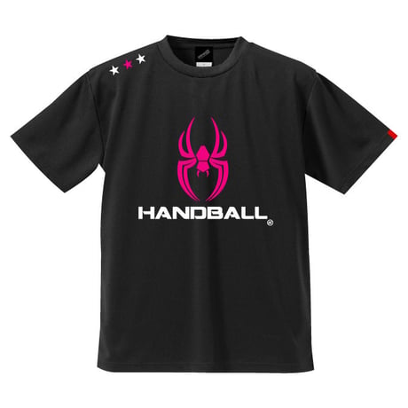 REAL SPIDERハンドボールTシャツ SP-T06   ブラック×ネオンピンク