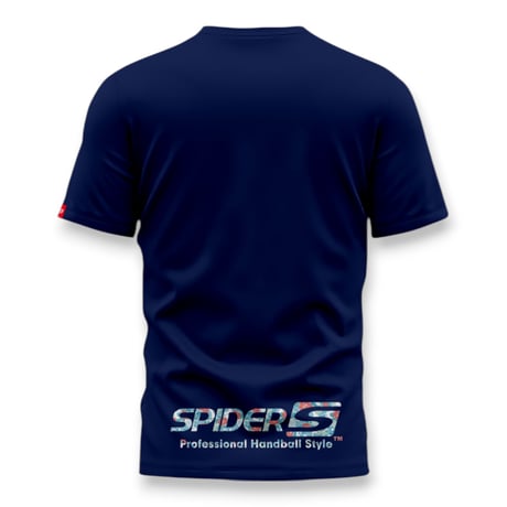 SPIDERハンドボールTシャツ SP-T26   ネイビー×ハイビスカス B