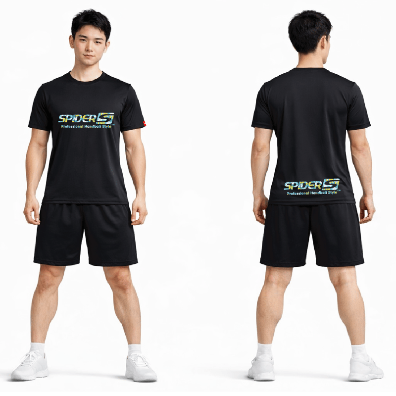 SPIDERハンドボールTシャツ SP-T26 ブラック×ハイビスカス A | SPIDE