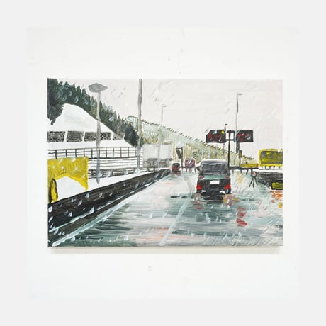 村上明 原画作品『雪の高速道路』