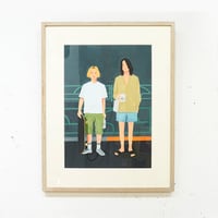 堀井美沙子 ジークレー作品『two men』（額込）