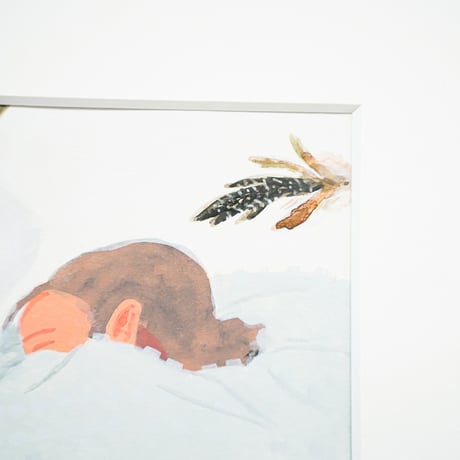 堀井美沙子 原画作品『ホットカーペットあったかい』（額込）