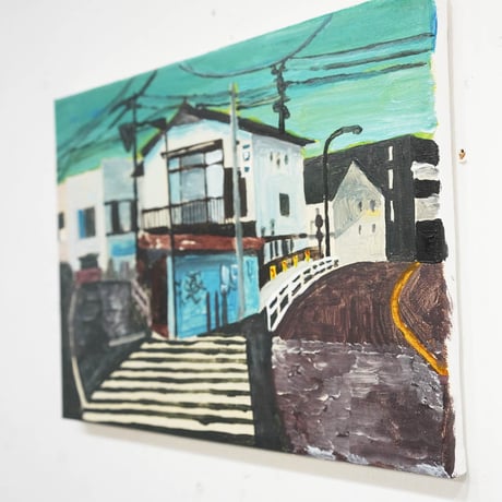 村上明 原画作品『散歩道のY字路』