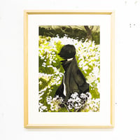 堀井美沙子 原画作品『春嵐』（額込）