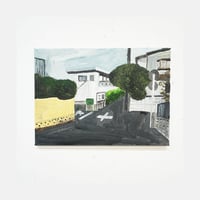 村上明 原画作品『公民館のある十字路』