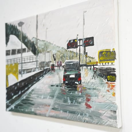村上明 原画作品『雪の高速道路』