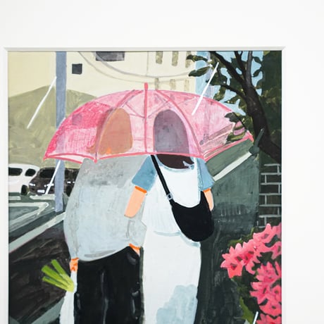 堀井美沙子 原画作品『降り出す』（額込）