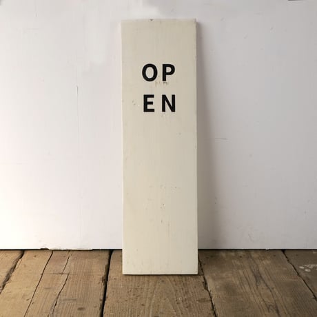 古材 「Open / Closed」 ivory サインボード st.732