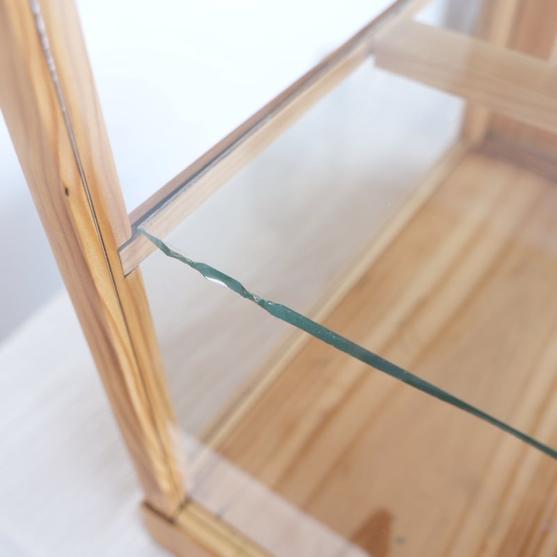 木枠の卓上ガラスショーケース sd.080 全面ガラス /全国配送◎ /店舗