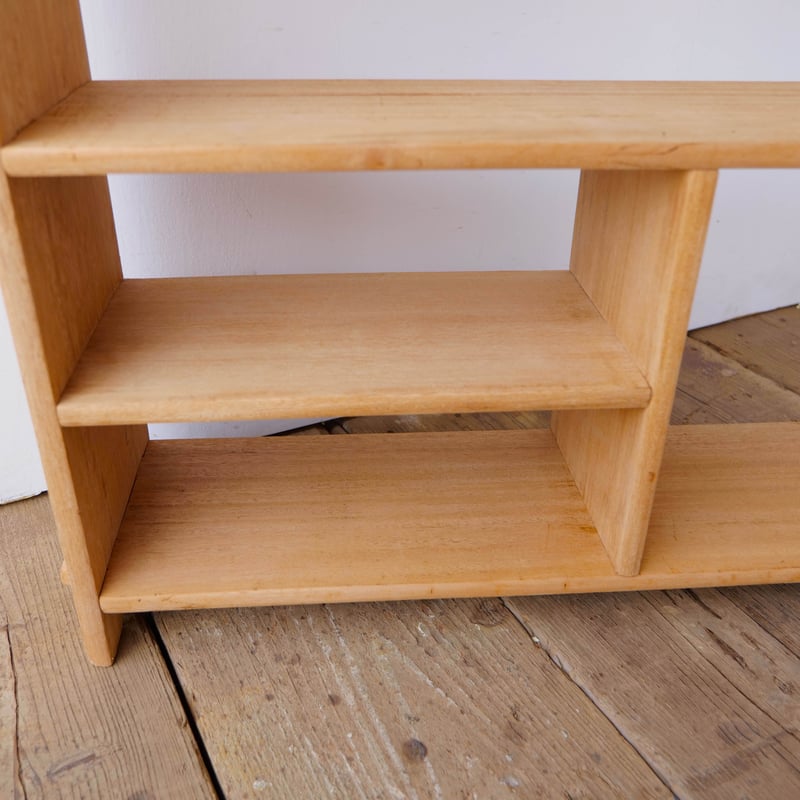 楔のオープンラック 木製無垢材 1950s ヴィンテージ 楔(くさび)の本棚 小さめ 4段