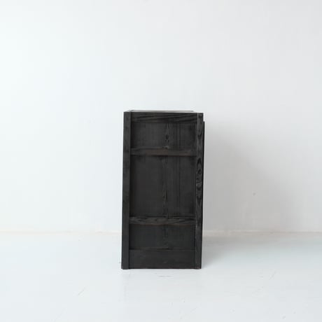 ブラックカラーにリペイントした、ゆらゆらガラスの水屋/sa.1065