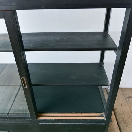 抽斗付 ガラスショーケース BLACK/全国配送◎ /店舗引取◎ /sk.633