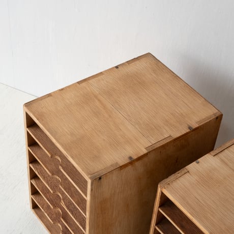 見せながら整える 木製の小柄なカルテケース 2個セット/st.1120