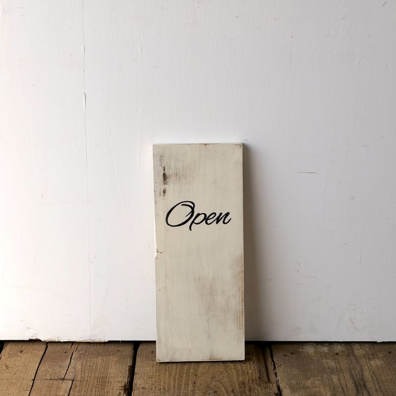 古材「Open / Closed」 ivory サインボード st.733 | SLOWHA