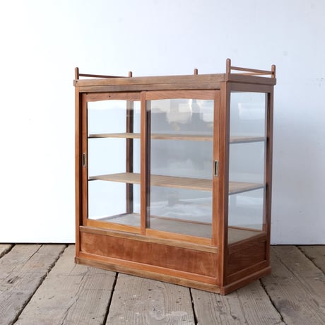 冠木枠 ゆらゆらガラス展示棚 /全国配送◎ /店舗引取◎ /sk.355