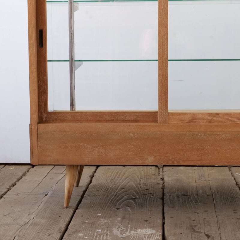 横長木製ガラスケース 木の温もりと透明感が絶妙なバランスのガラスショーケース/sk