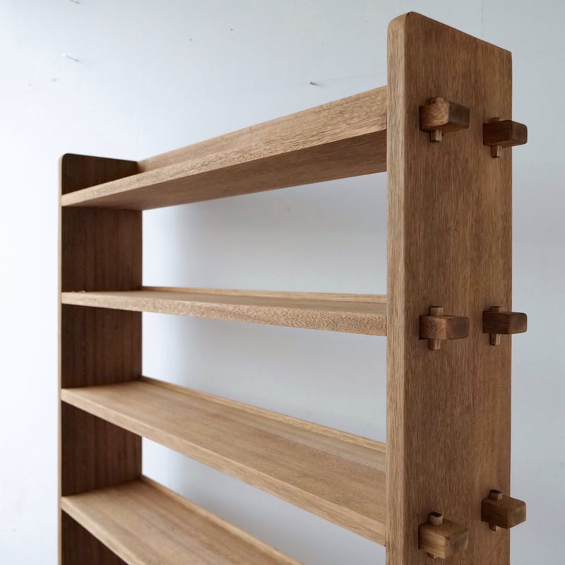 くさびの木製本棚 くさびの本棚 木製オープンシェルフ 4段