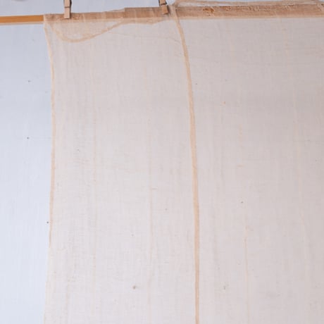 大きめサイズが嬉しい　生成り色の蚊帳リネン古布 170×150cm/st.1219