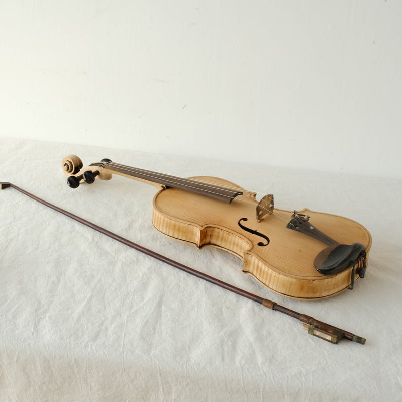 トラ目が美しいバイオリンオブジェ・ハードケース/棒付き/st.760