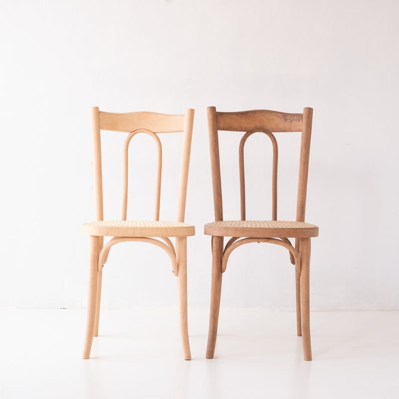 ★アンティーク品★FISCHEL ベントウッド ラタンシートチェア② 1脚 専用 ラタンシート ベントウッドチェア 東欧ヴィンテージ /st.592