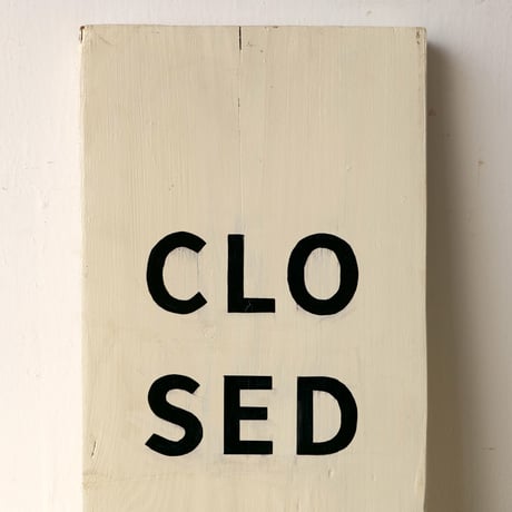古材 「Open / Closed」 ivory サインボード st.732