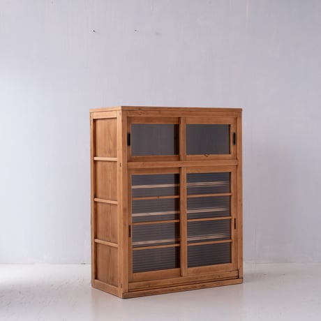 モールガラスの空気感がやさしい 小ぶりな５段の水屋箪笥/sa.1243'B