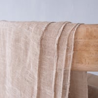 やさしい生成り色の蚊帳リネン古布 200×66cm/st.1205
