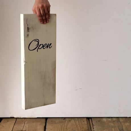 古材「Open / Closed」  ivory サインボード st.733