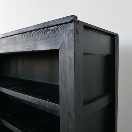 黒 ４枚引き戸 低い水屋/sk.358