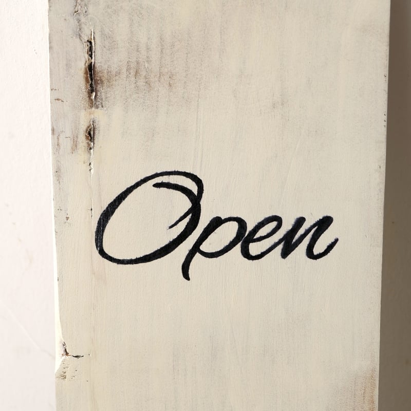 古材「Open / Closed」 ivory サインボード st.733 | SLOWHA
