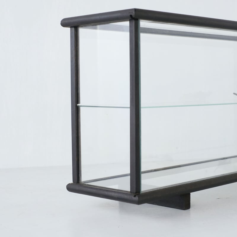 ヴィンテージ　ガラス　ショーケース ヴィンテージ ショーケース 古い小型ガラスケース 幅約46cm フレーム