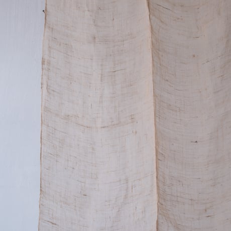 やさしい生成り色の蚊帳リネン古布 200×66cm/st.1205 ◎