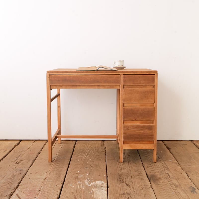 送料込み【文机/片袖/机木製テーブル】幅約90cm 引き出し・扉付き 90国産高級座机（文机） 片袖机 ask （ダークブラウン） 国産品 : 産地