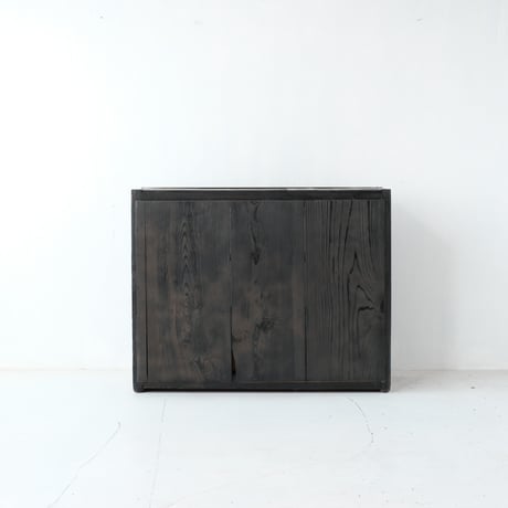 ブラックカラーにリペイントした、ゆらゆらガラスの水屋/sa.1065