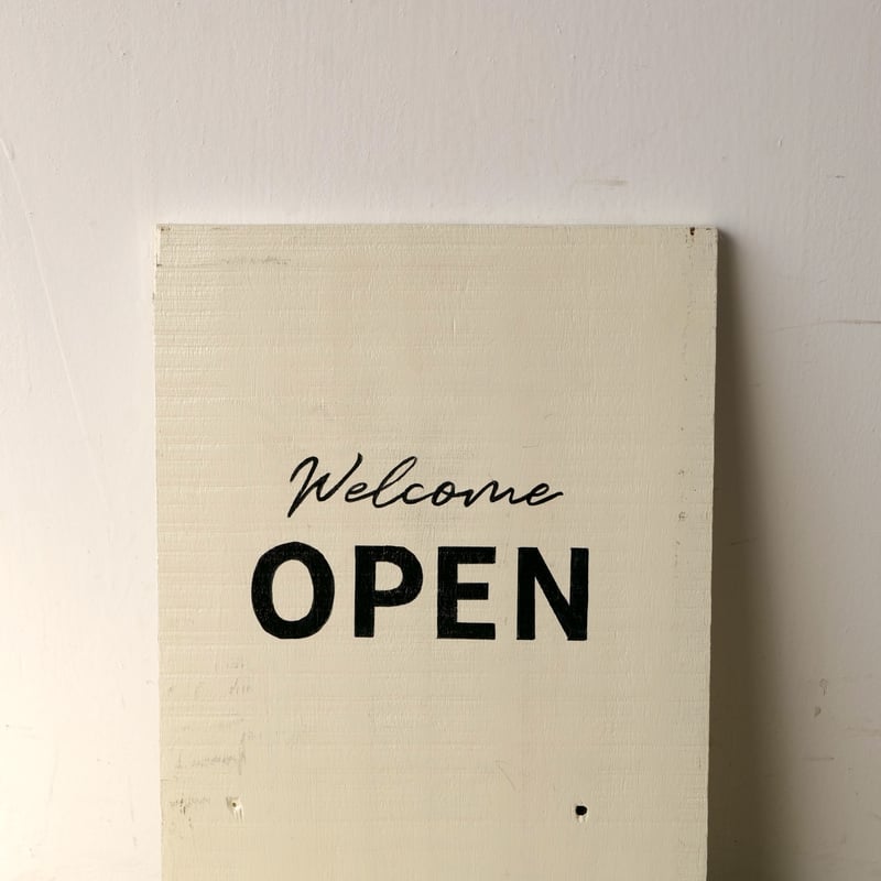 古材「Open / Closed 」ivory サインボード st.731 | SLOWHAN