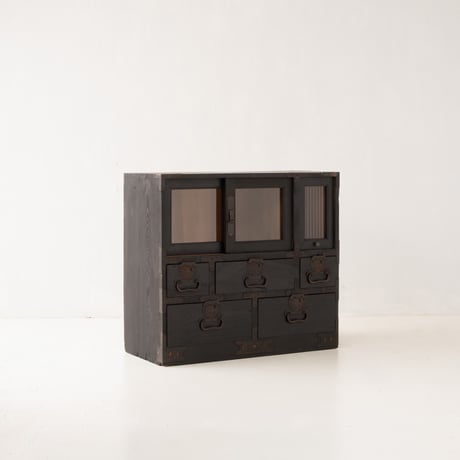 100年の時を引き継ぐ 和箪笥リメイクキャビネット【BLACK】/st.1110