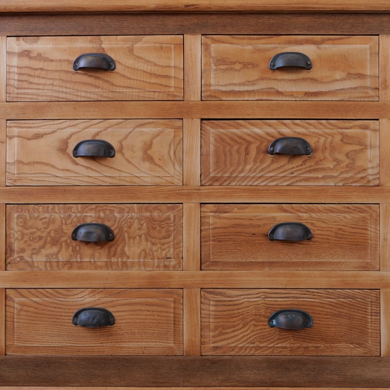 ガラスの引き戸と20杯の抽斗を備えた薬箪笥/sk.688 | SLOWHAND DEPARTMENT