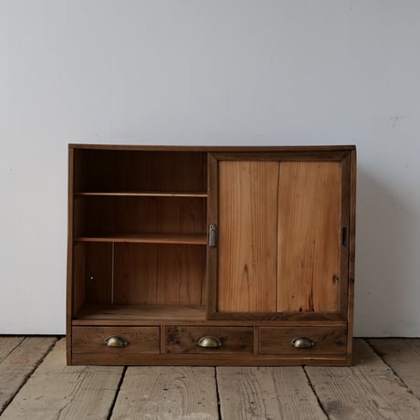 引戸の茶道具棚 飾り棚 /sk.369