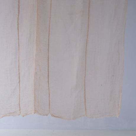 大きめサイズが嬉しい　生成り色の蚊帳リネン古布 170×150cm/st.1219