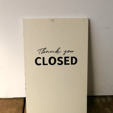 古材「Open / Closed 」ivory サインボード st.731