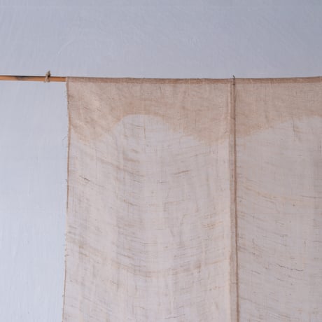 やさしい生成り色の蚊帳リネン古布 200×66cm/st.1205 ◎